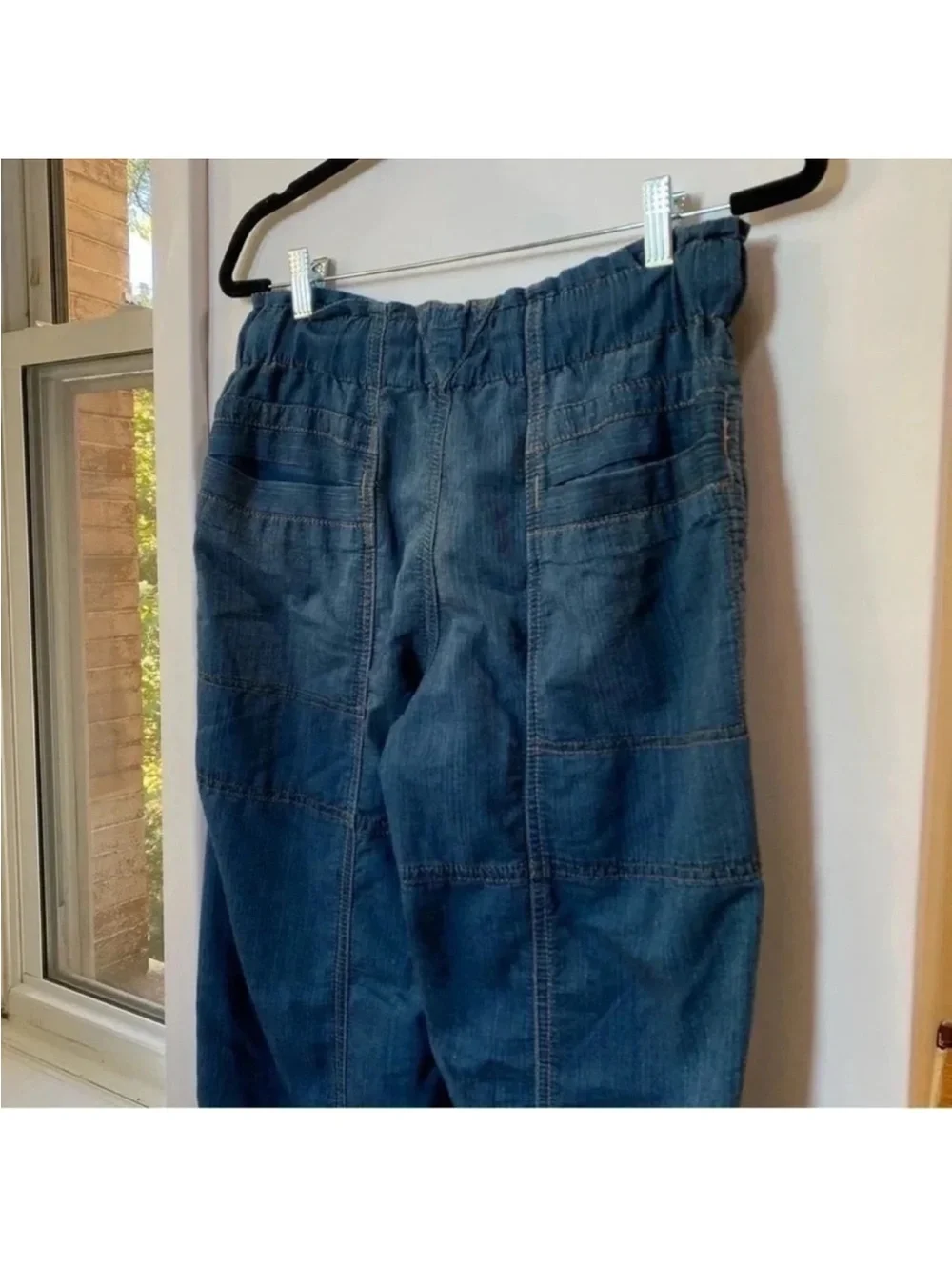 New Free People Drawstring Jogger Jeans Dark Wash Small